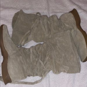 Shellys London slouchy tan suede boots - size 38